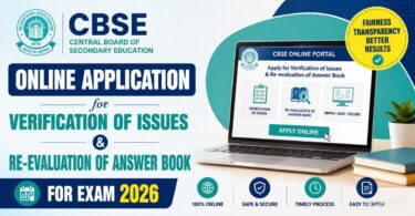 Link for CBSE Online Application for Verification of Issues and Re-evaluation of Answer book for Exam 2026