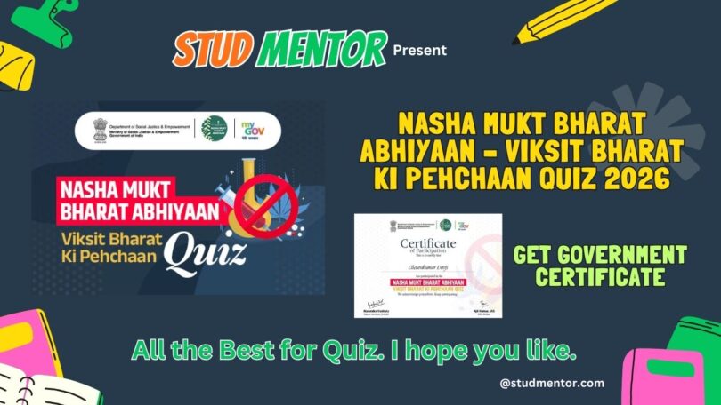Nasha Mukt Bharat Abhiyaan – Viksit Bharat Ki Pehchaan Quiz 2026