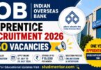 IOB Apprentice Recruitment 2026 750 Vacancies
