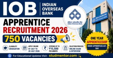 IOB Apprentice Recruitment 2026 750 Vacancies