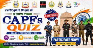 Participate online in Know Your CAPFs Quiz with Certificate 2026