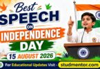 Best Speech on Independence Day Speech – 15 August 2026