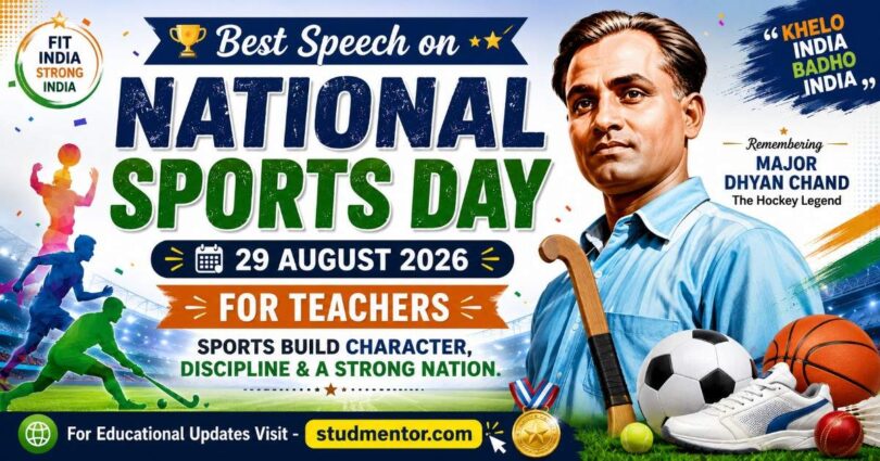 Best Speech on National Sports Day - 29 August 2026 for Teachers