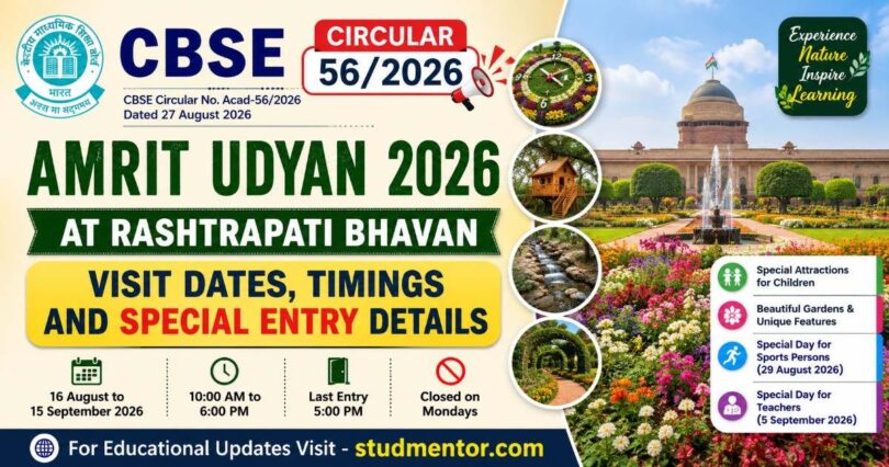 CBSE Circular 562026 Amrit Udyan 2026 Visit Dates, Timings and Special Entry Details
