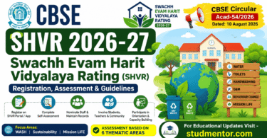 CBSE SHVR 2026-27 Swachh Evam Harit Vidyalaya Rating – Registration