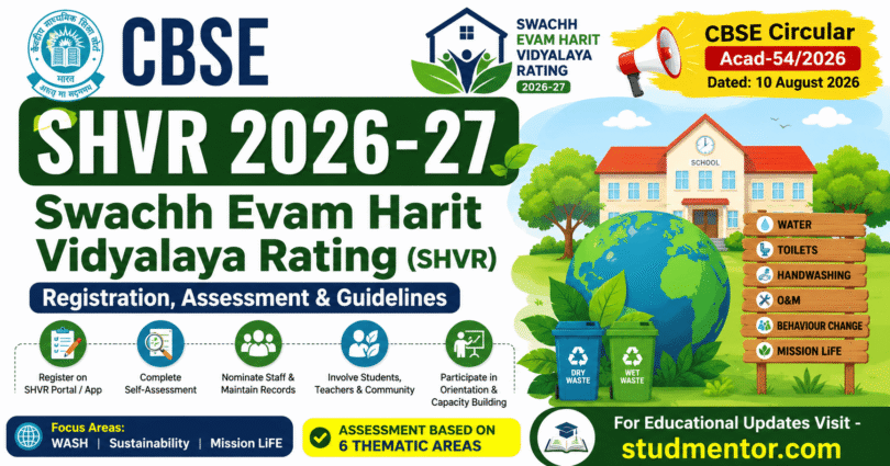 CBSE SHVR 2026-27 Swachh Evam Harit Vidyalaya Rating – Registration