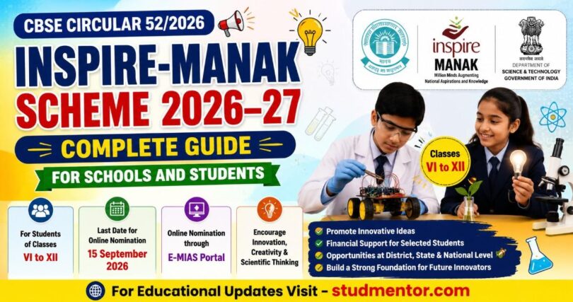INSPIRE-MANAK Scheme 2026–27 – Complete Guide for Schools and Students