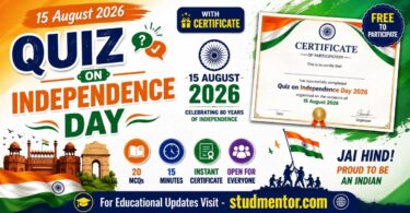 Quiz on Independence Day with Certificate 15 August 2026