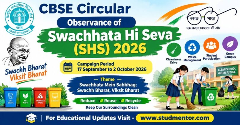 CBSE Circular Observance of Swachhata Hi Seva (SHS) 2026