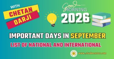 Important Days in September 2026 - List of National International