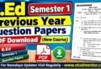 B.Ed Sem 1 Previous Year Papers PDF Download (New Course)