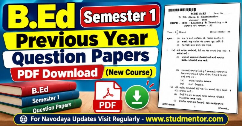 B.Ed Sem 1 Previous Year Papers PDF Download (New Course)