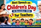 Best Speech on Children’s Day 14 November 2026 for Teachers