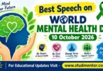 Best Speech on World Mental Health Day - 10 October 2026