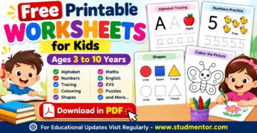 Free Printable Worksheets for Kids - Download in PDF