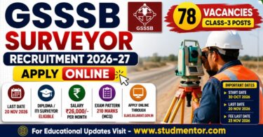 GSSSB Surveyor Recruitment 2026 Apply Online for 78 Posts