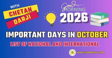 Important Days in October 2026 – List of National International