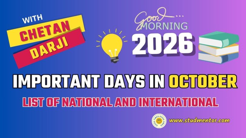 Important Days in October 2026 – List of National International