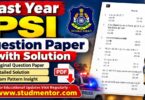 Last Year PSI Question Paper with Solution - Gujarat Police