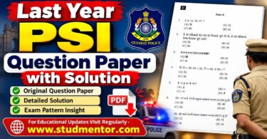Last Year PSI Question Paper with Solution - Gujarat Police