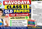 Navodaya Class 11 Old Papers PDF Download with Solutions