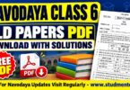 Navodaya Class 6 Old Papers PDF Download with Solutions