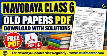 Navodaya Class 6 Old Papers PDF Download with Solutions