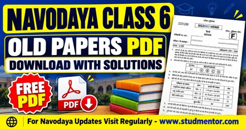 Navodaya Class 6 Old Papers PDF Download with Solutions