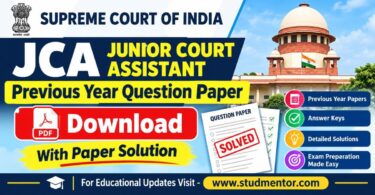 Supreme Court JCA Previous Year Question Paper PDF with Solutions