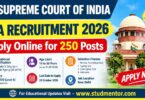 Supreme Court JCA Recruitment 2026 Apply Online for 250 Posts