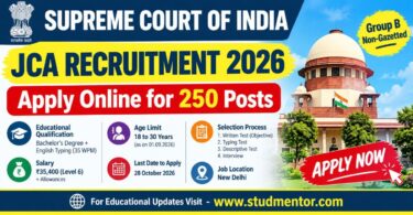 Supreme Court JCA Recruitment 2026 Apply Online for 250 Posts