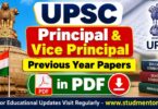 UPSC Principal & Vice Principal Previous Year Papers in PDF
