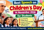 Best Speech on Children’s Day 14 November 2026 for Students